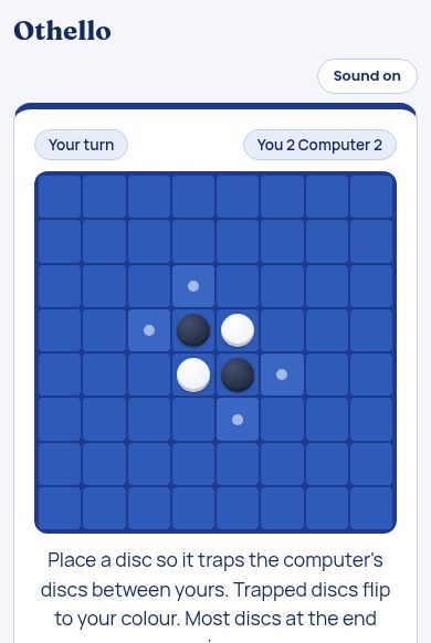 Othello board game against the computer